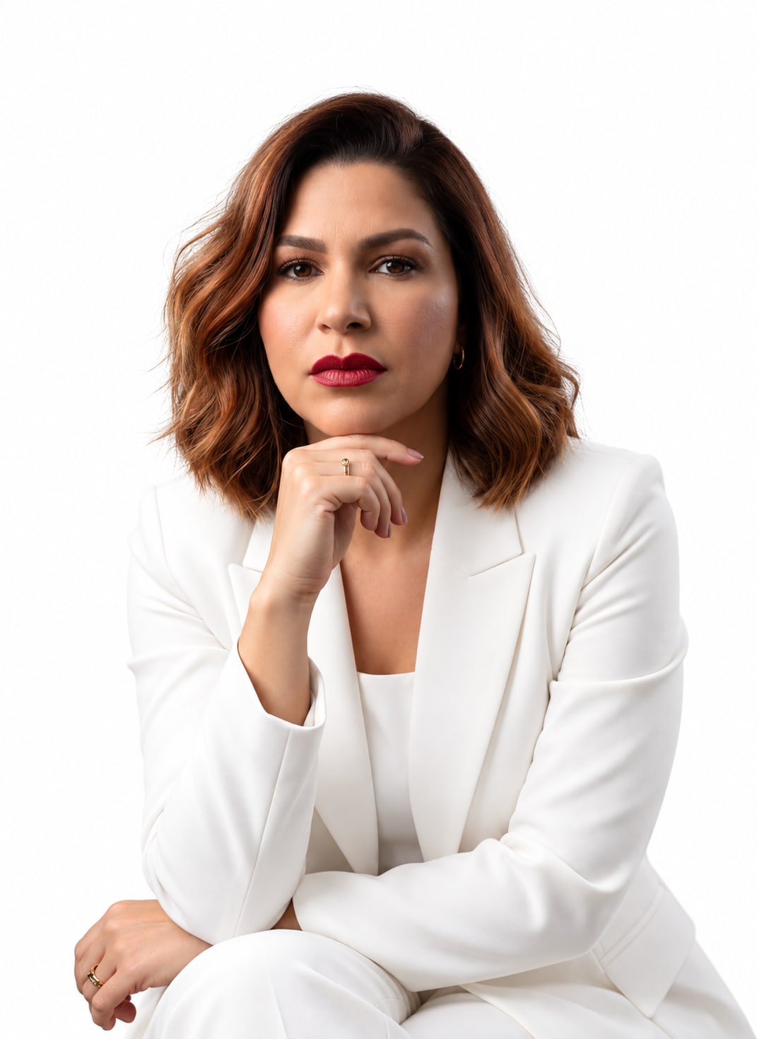 Dra. Ana Cecília Grimaldi em retrato profissional com blazer branco